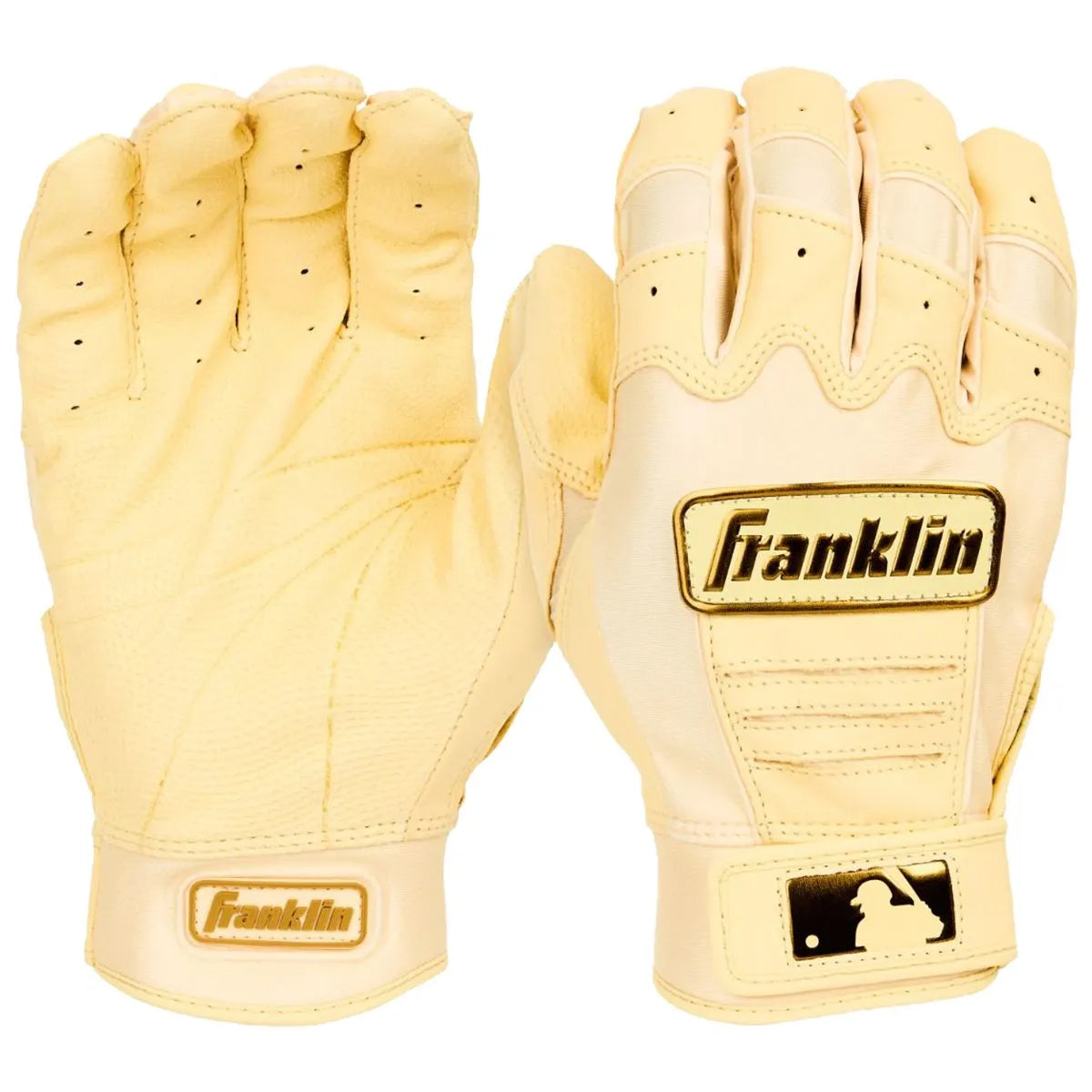 Franklin CFX Pro Chrome Batting Gloves | Gold Edition | MLB Pro-Level Fit Grip | 20793F Peligro Sports