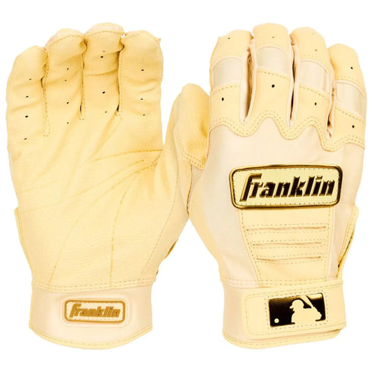 Franklin CFX Pro Chrome Batting Gloves | Gold Edition | MLB Pro-Level Fit Grip | 20793F Peligro Sports
