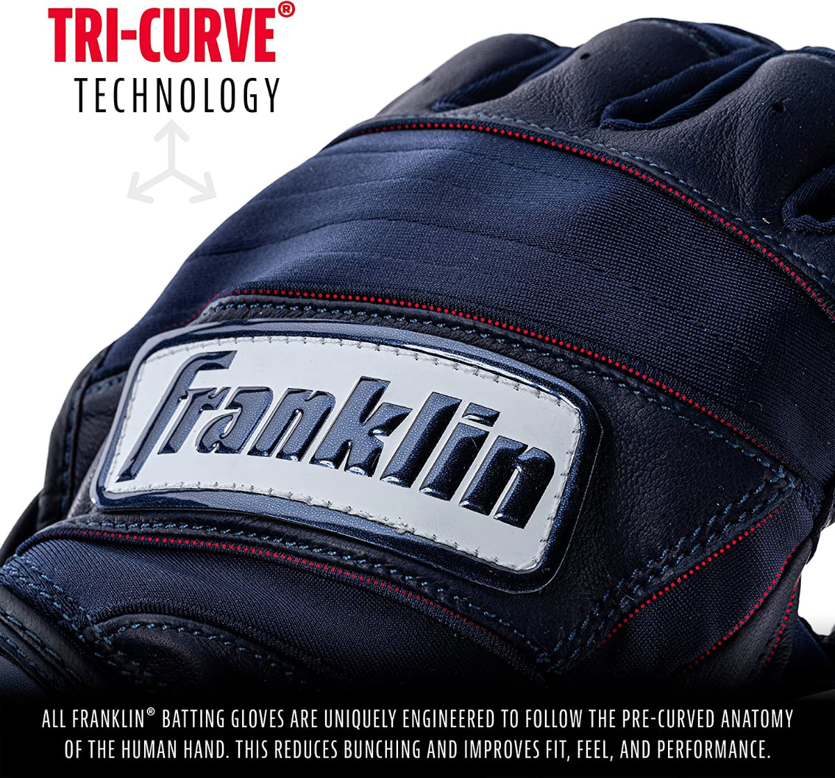 Franklin Natural ® II HI-LITE Batting Gloves - Navy Peligro Sports
