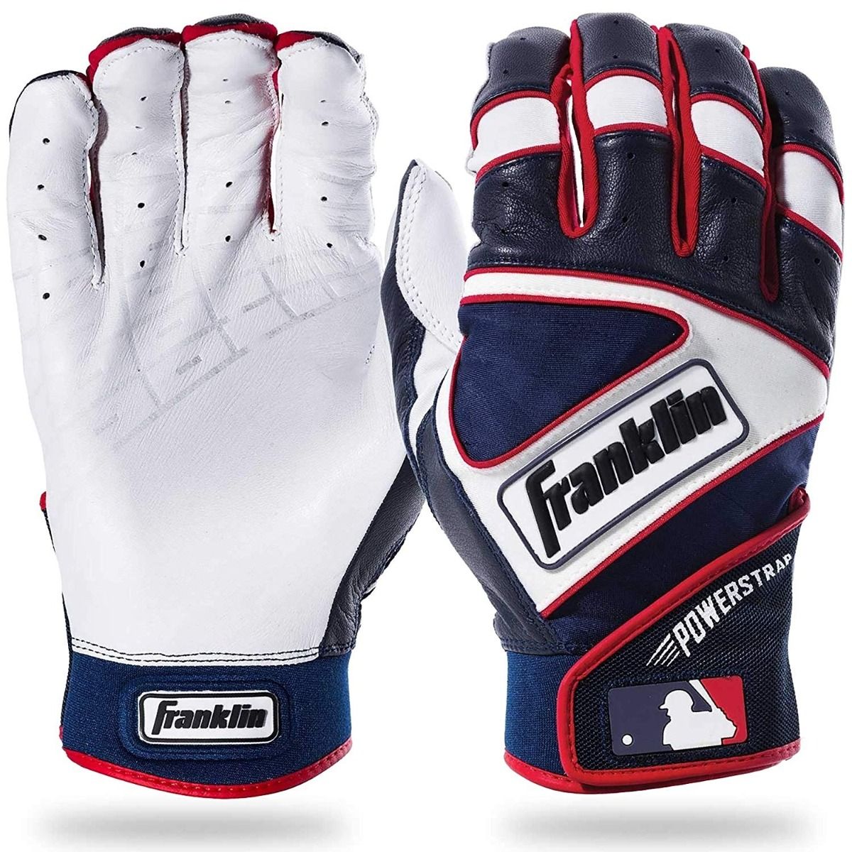 Franklin Power Strap Adult Batting Gloves 20462XX - Navy / White / Red Peligro Sports