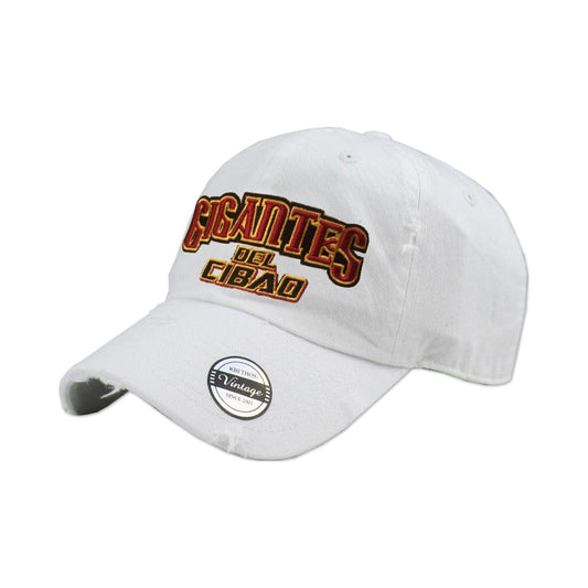 Gigantes del Cibao Embroidered Vintage White Hat Peligro Sports