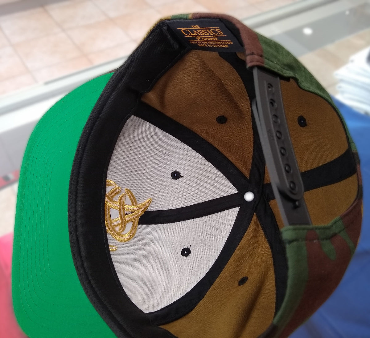 Aguilas Cibaeñas Embroidered SnapBack Camouflage Hat Peligro Sports