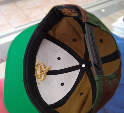 Aguilas Cibaeñas Embroidered SnapBack Camouflage Hat Peligro Sports