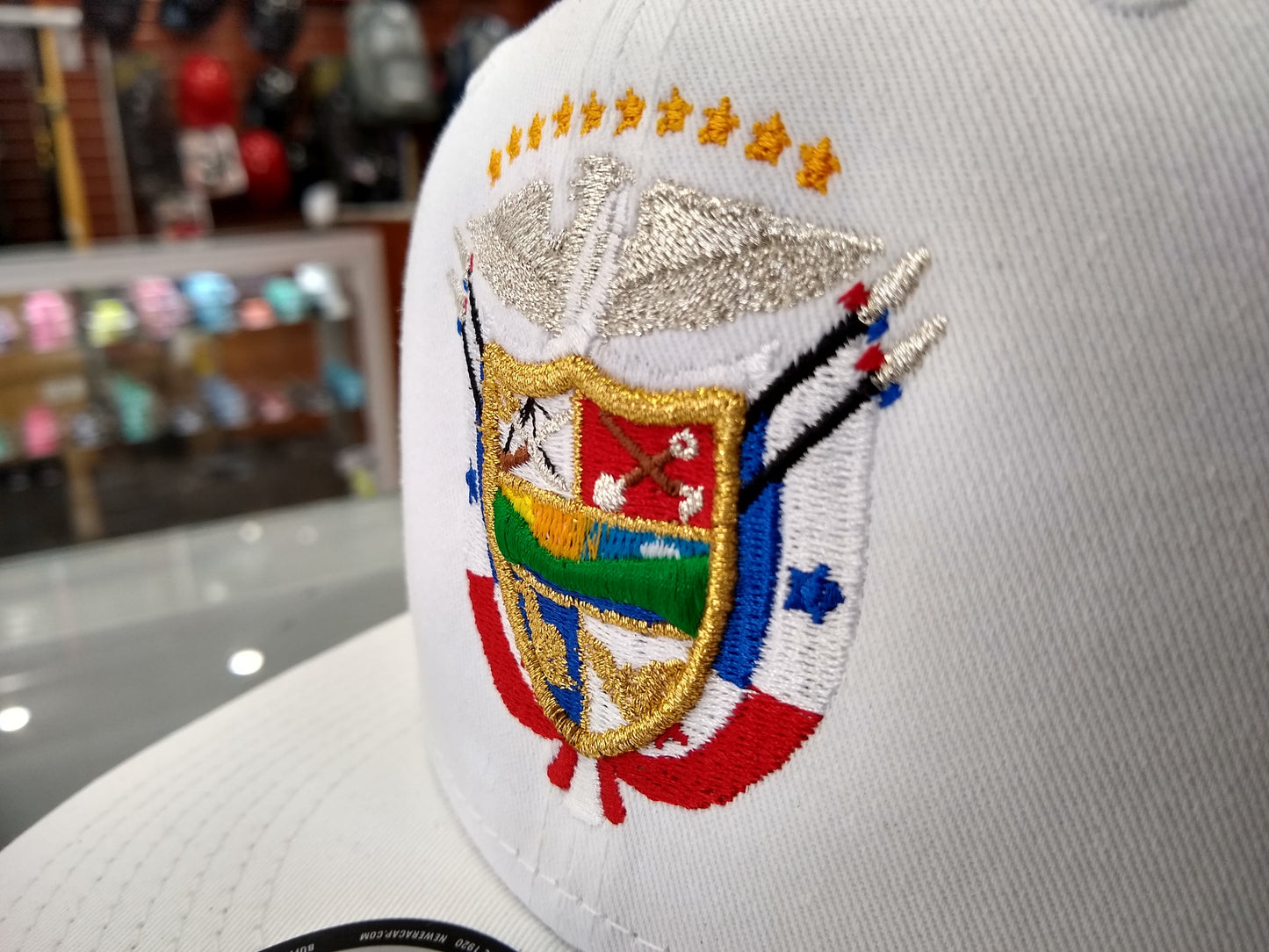 SnapBack Panama Hats with Embroidered Panama Shield and Flag Peligro Sports
