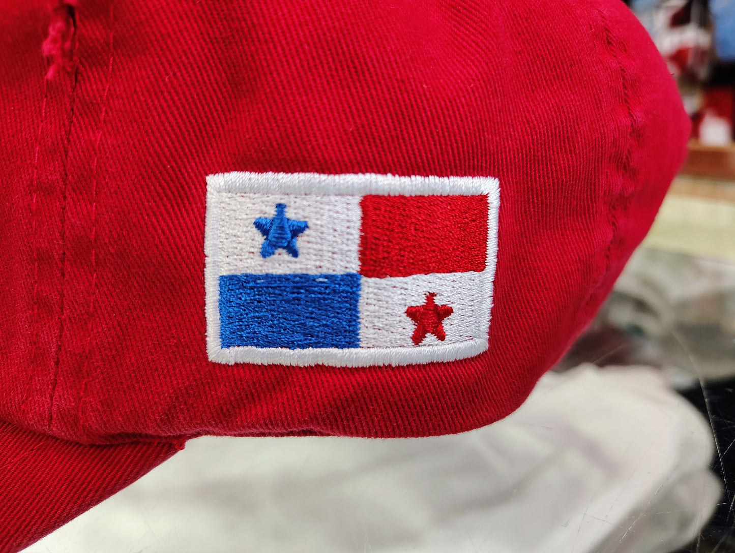 Vintage Panama Hats with Embroidered Panama Shield and Flag Peligro Sports