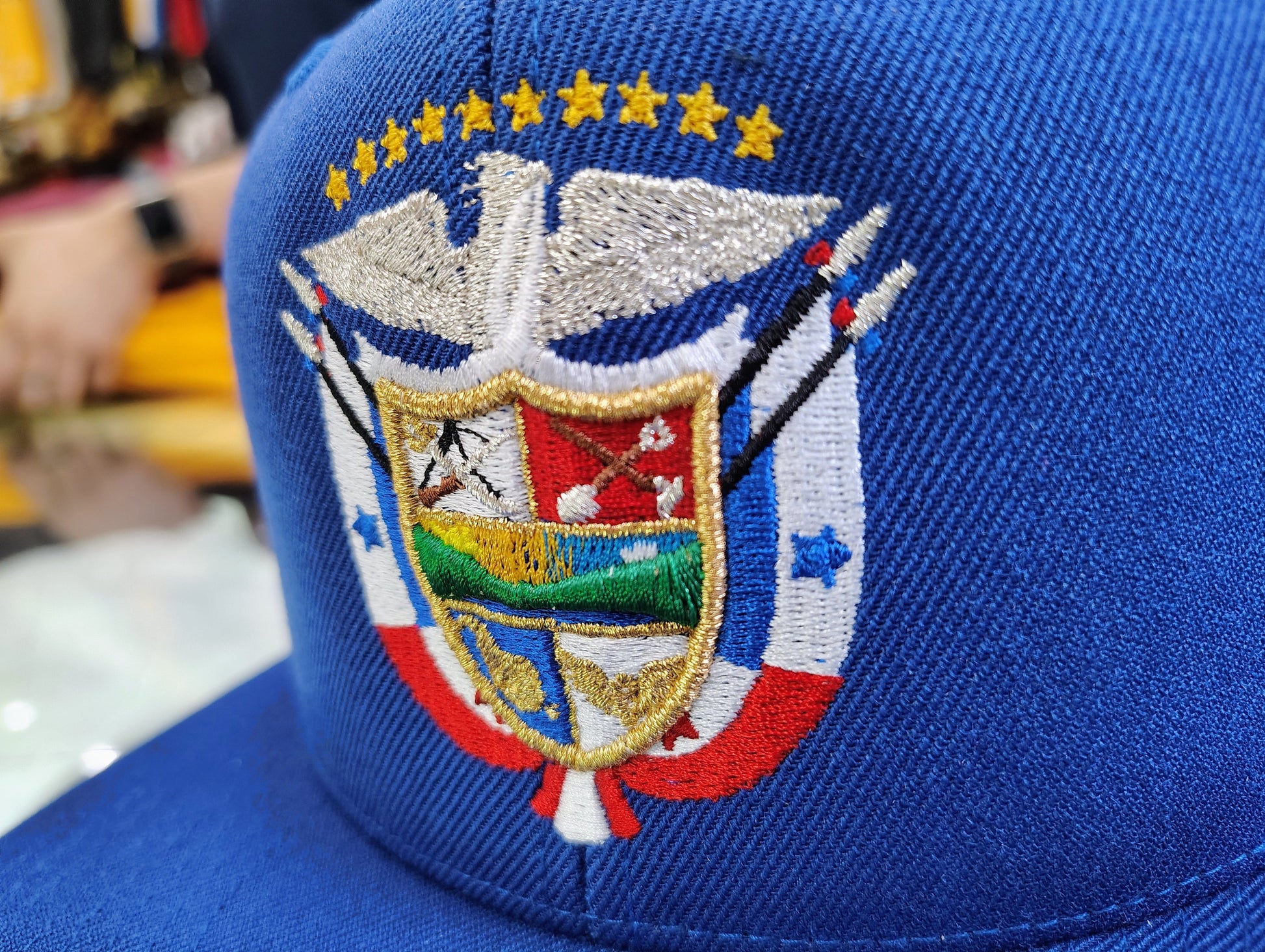 SnapBack Panama Hats with Embroidered Panama Shield and Flag Peligro Sports