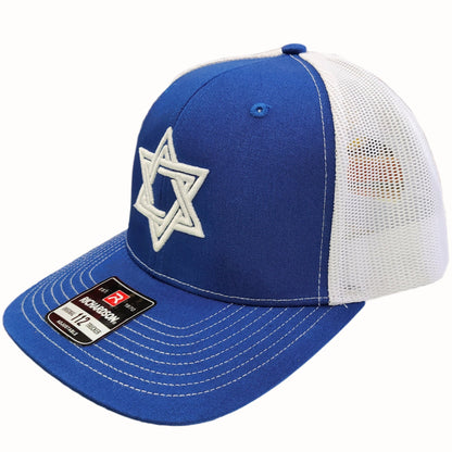 Trucker Mesh Hat with Embroidered Star of David Peligro Sports