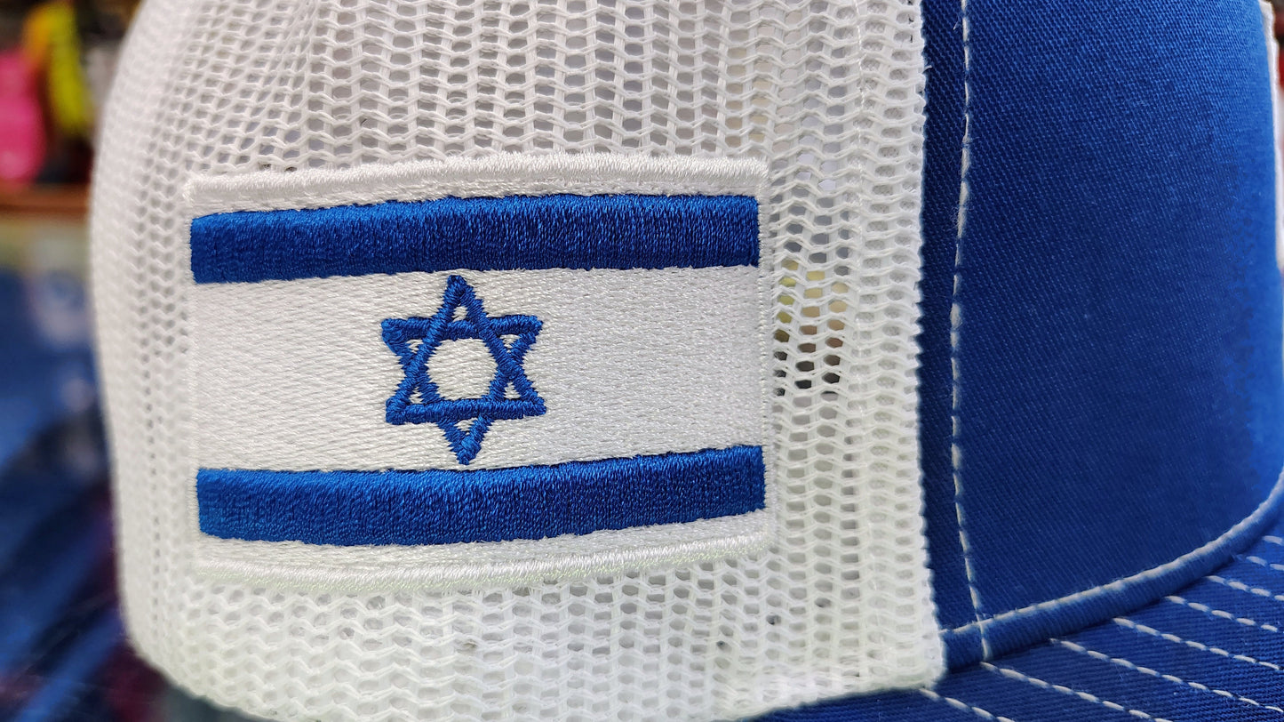Trucker Mesh Hat with Embroidered Star of David Peligro Sports
