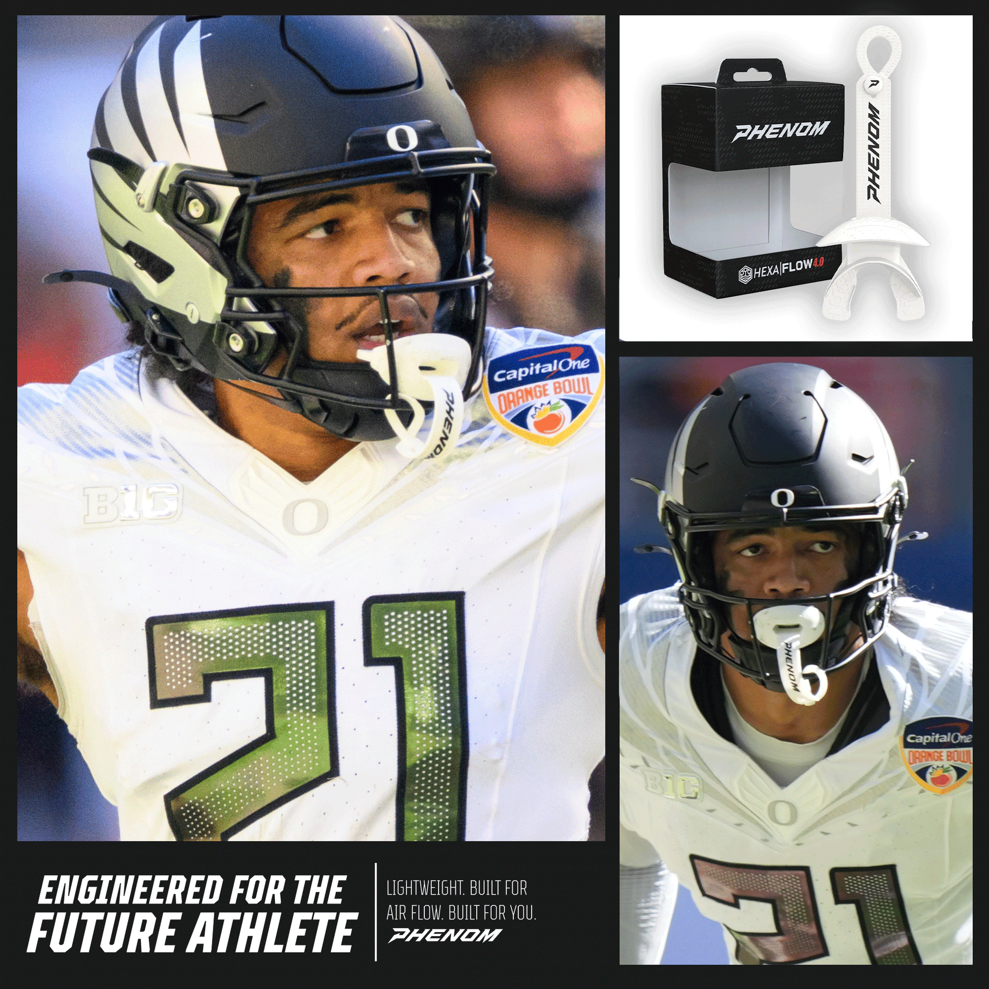 Phenom Elite Hexa-Flow 4.0 Football Mouthguard – Team Color Edition (Adult & Youth) Phenom Elite Brand