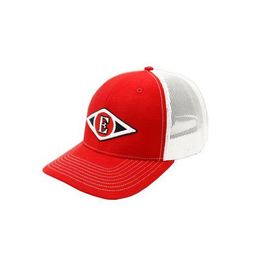 Leones del Escogido - Embroidered, Mesh Trucker Red / White Caps Peligro Sports