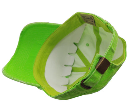Mexico Vintage Hats With Mexican Flag and Shield Neon Green Hat Peligro Sports