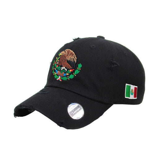 Mexico Vintage hats with Mexican Flag and Shield Peligro Sports