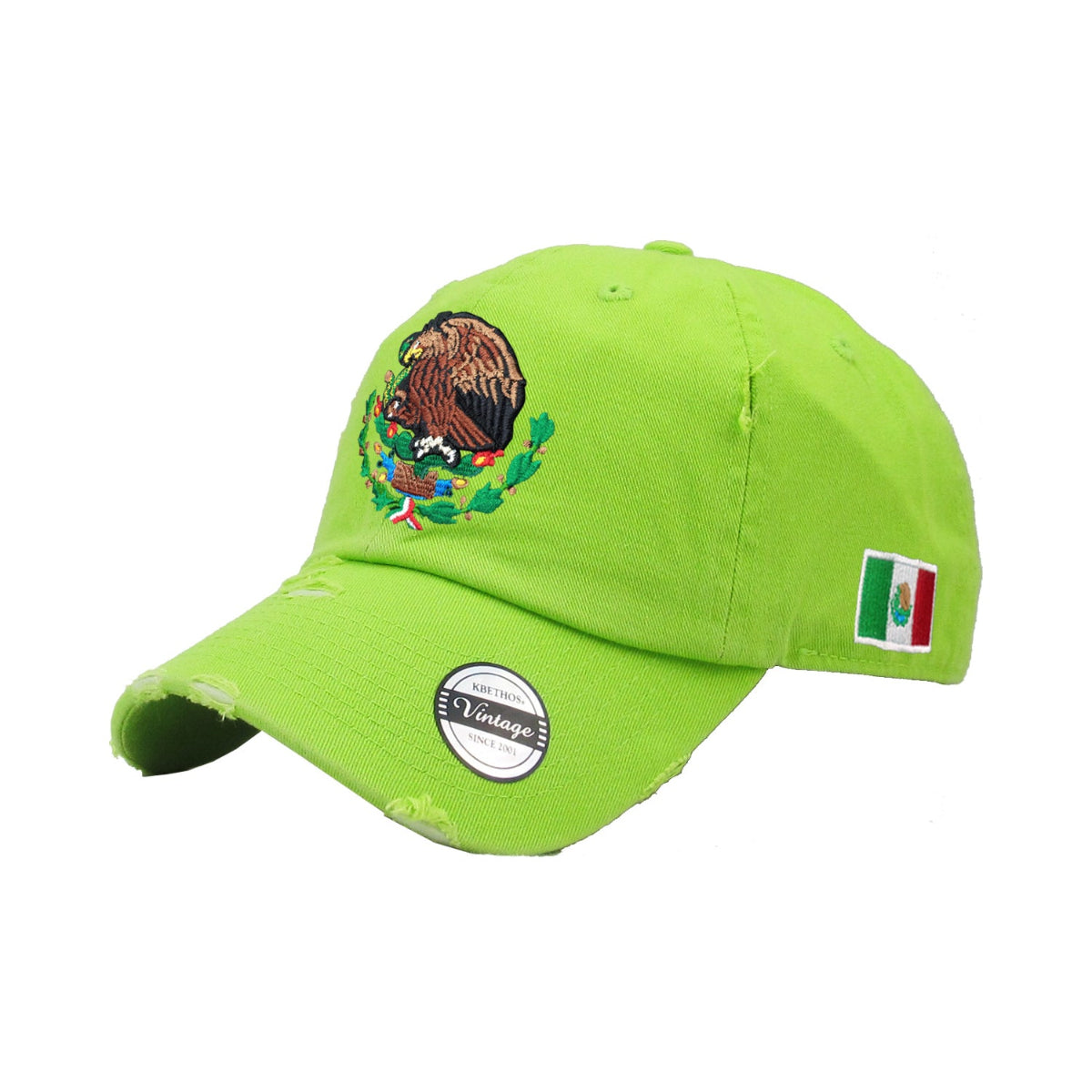Mexico Vintage hats with Mexican Flag and Shield Peligro Sports