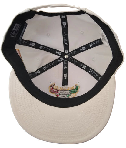 New Era Embroidered SnapBack Mexican Bull logo White Hat Peligro Sports