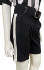 NEW - Honig's Lightweight Poly/Spandex Football Short Black w/White Stripe Honig's