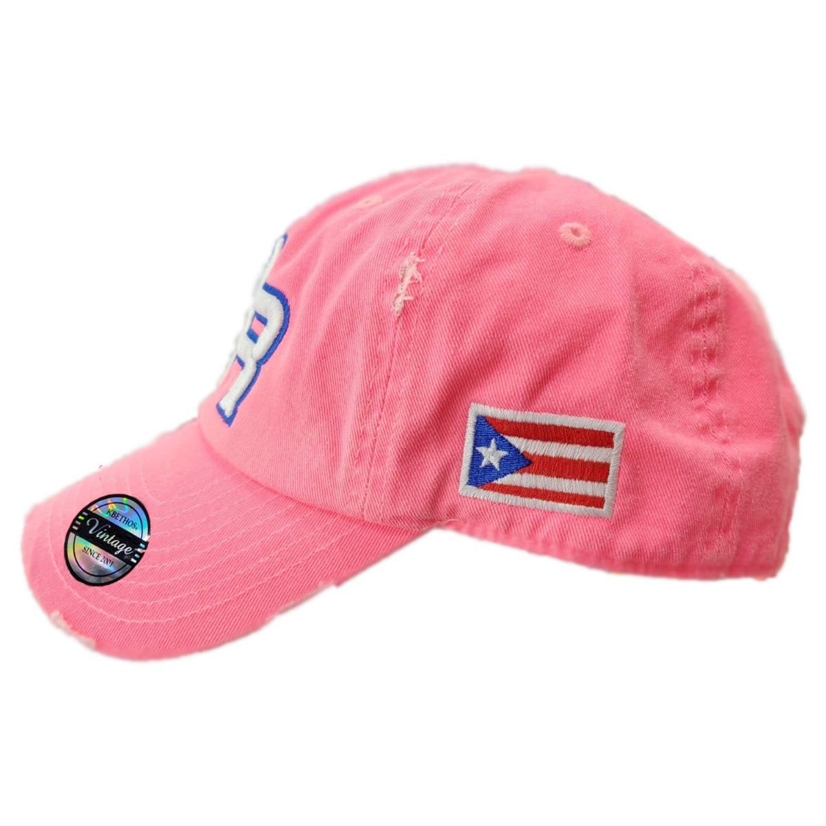 Puerto Rico Vintage Neon Pink Hat with PR Logo Peligro Sports