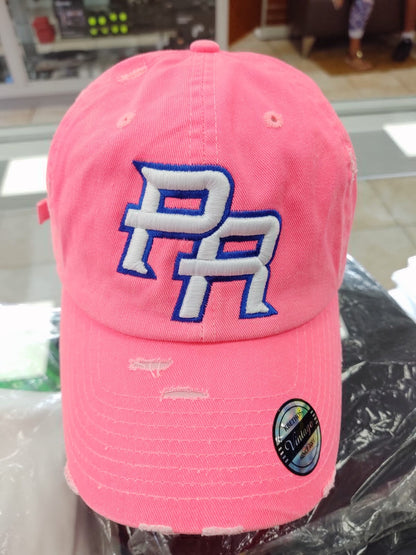 Puerto Rico Vintage Neon Pink Hat with PR Logo Peligro Sports