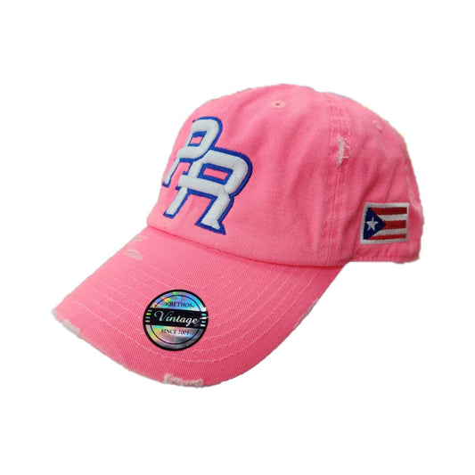 Puerto Rico Vintage Neon Pink Hat with PR Logo Peligro Sports