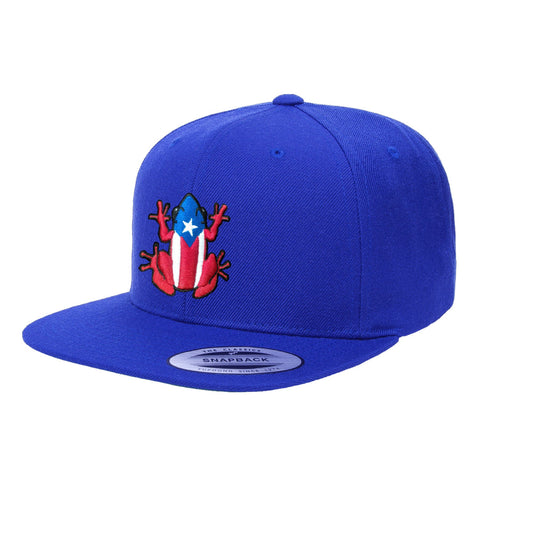 Puerto Rico SnapBack Royal Blue hat with Coqui Logo Peligro Sports