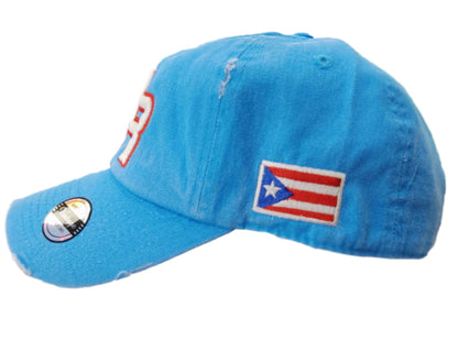 Puerto Rico Vintage Neon Blue Hat PR Logo Peligro Sports