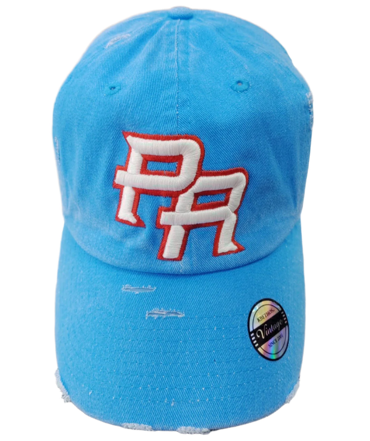 Puerto Rico Vintage Neon Blue Hat PR Logo Peligro Sports