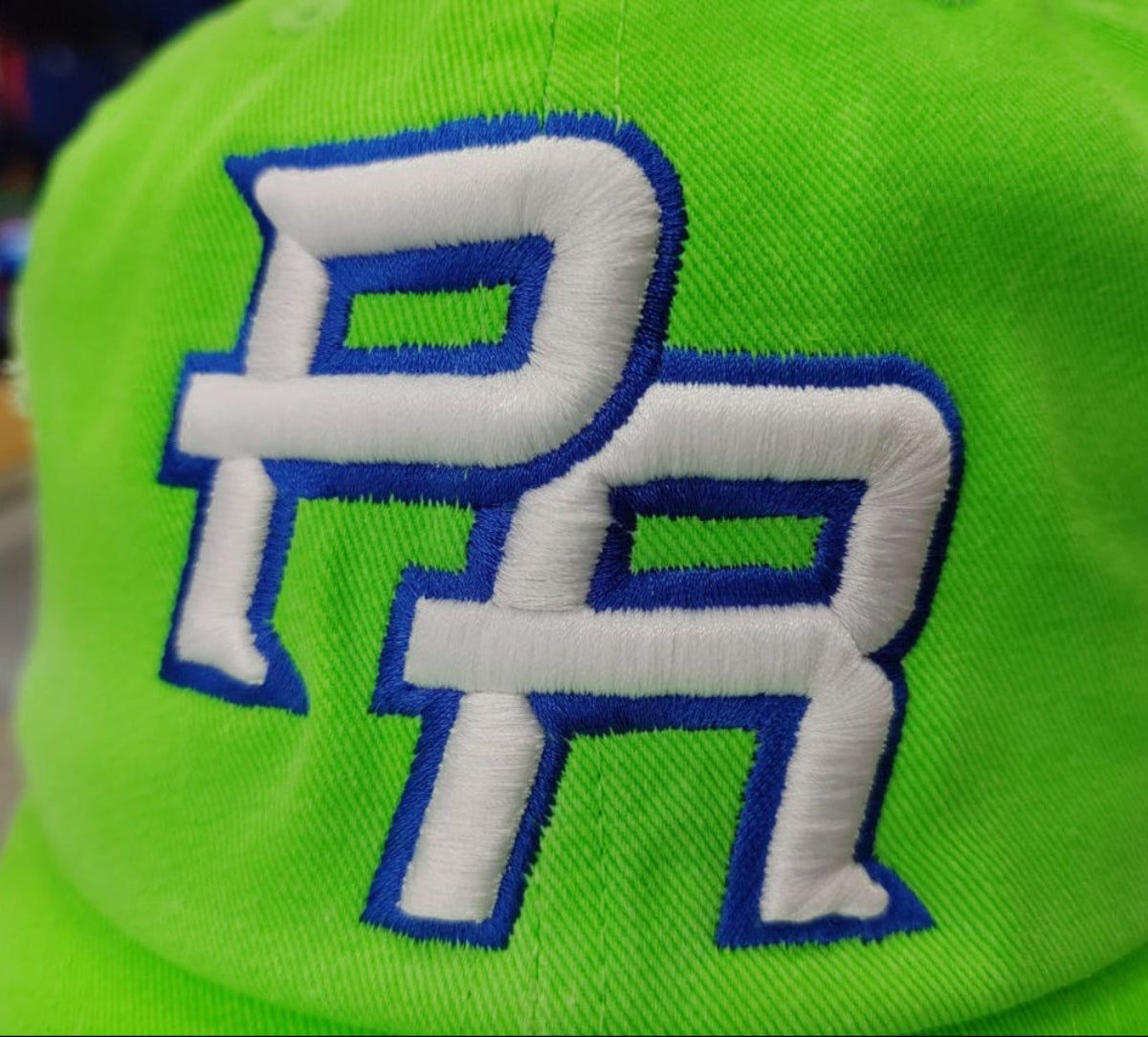 Puerto Rico Vintage Neon Green Hat PR Logo Peligro Sports