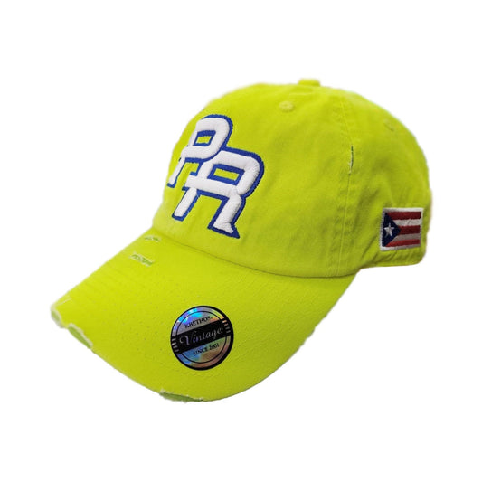 Puerto Rico Vintage Neon Lime Hat PR Logo Peligro Sports