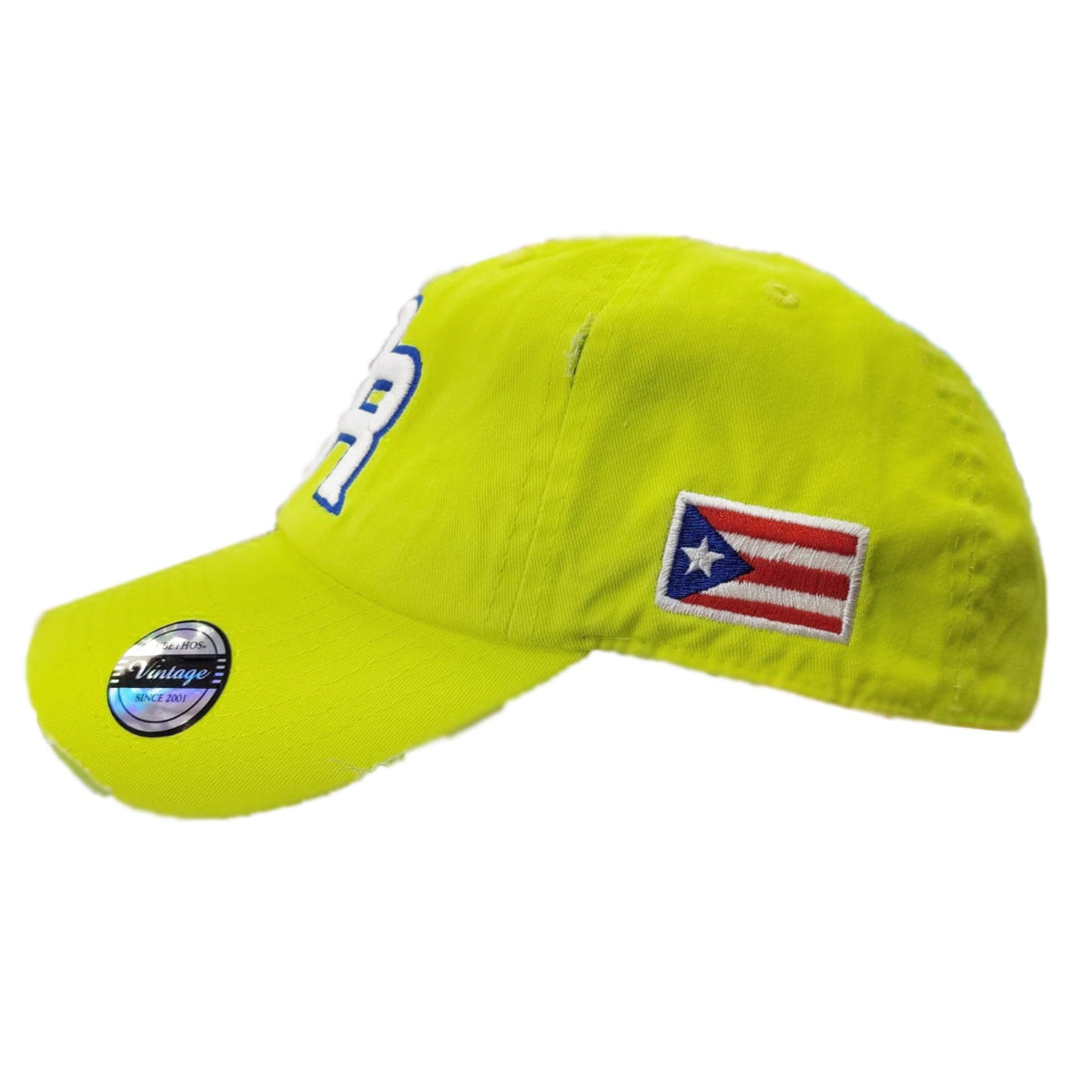 Puerto Rico Vintage Neon Lime Hat PR Logo Peligro Sports