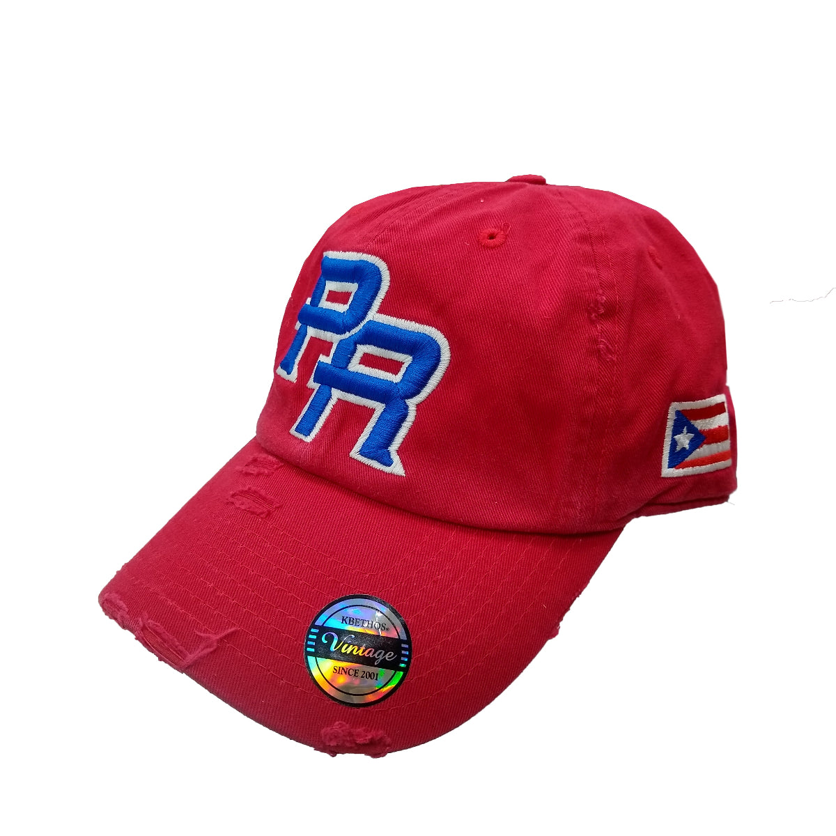 Puerto Rico Vintage Red / Royal Blue Logo Hats Peligro Sports