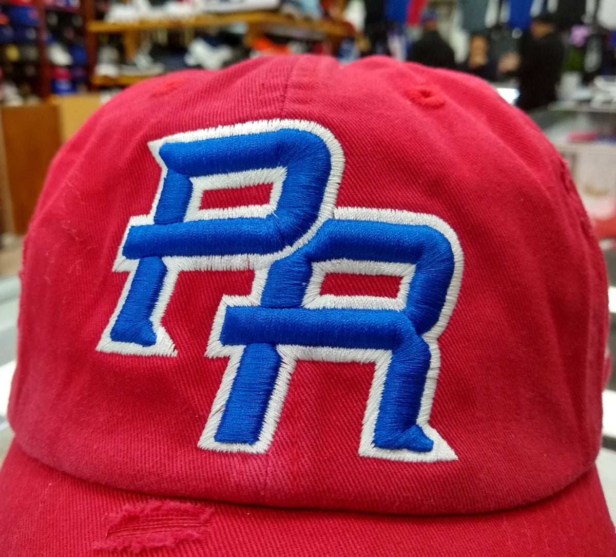 Puerto Rico Vintage Red / Royal Blue Logo Hats Peligro Sports