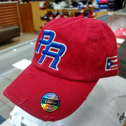 Puerto Rico Vintage Red / Royal Blue Logo Hats Peligro Sports