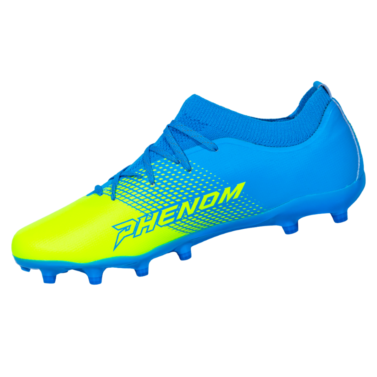 Quantum Energy Flag Football Cleats - Columbia Blue & Slime Phenom Elite Brand