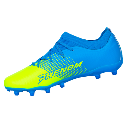 Quantum Energy Flag Football Cleats - Columbia Blue & Slime Phenom Elite Brand