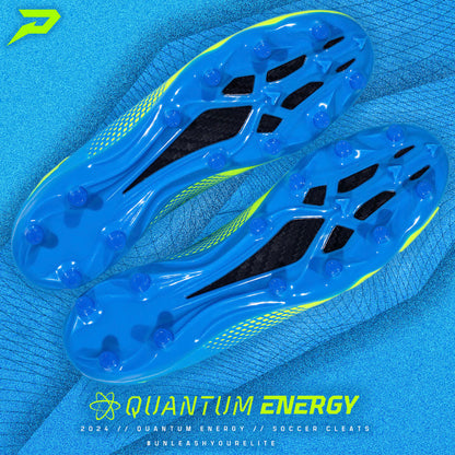 Quantum Energy Flag Football Cleats - Columbia Blue & Slime Phenom Elite Brand