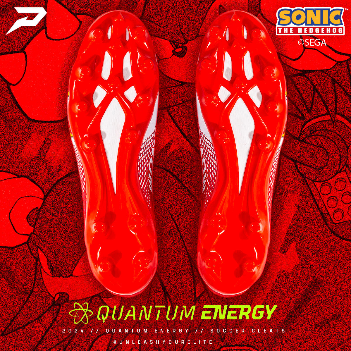Knuckles the Echidna Flag Football Cleats - Quantum Energy by Phenom Elite Phenom Elite Brand