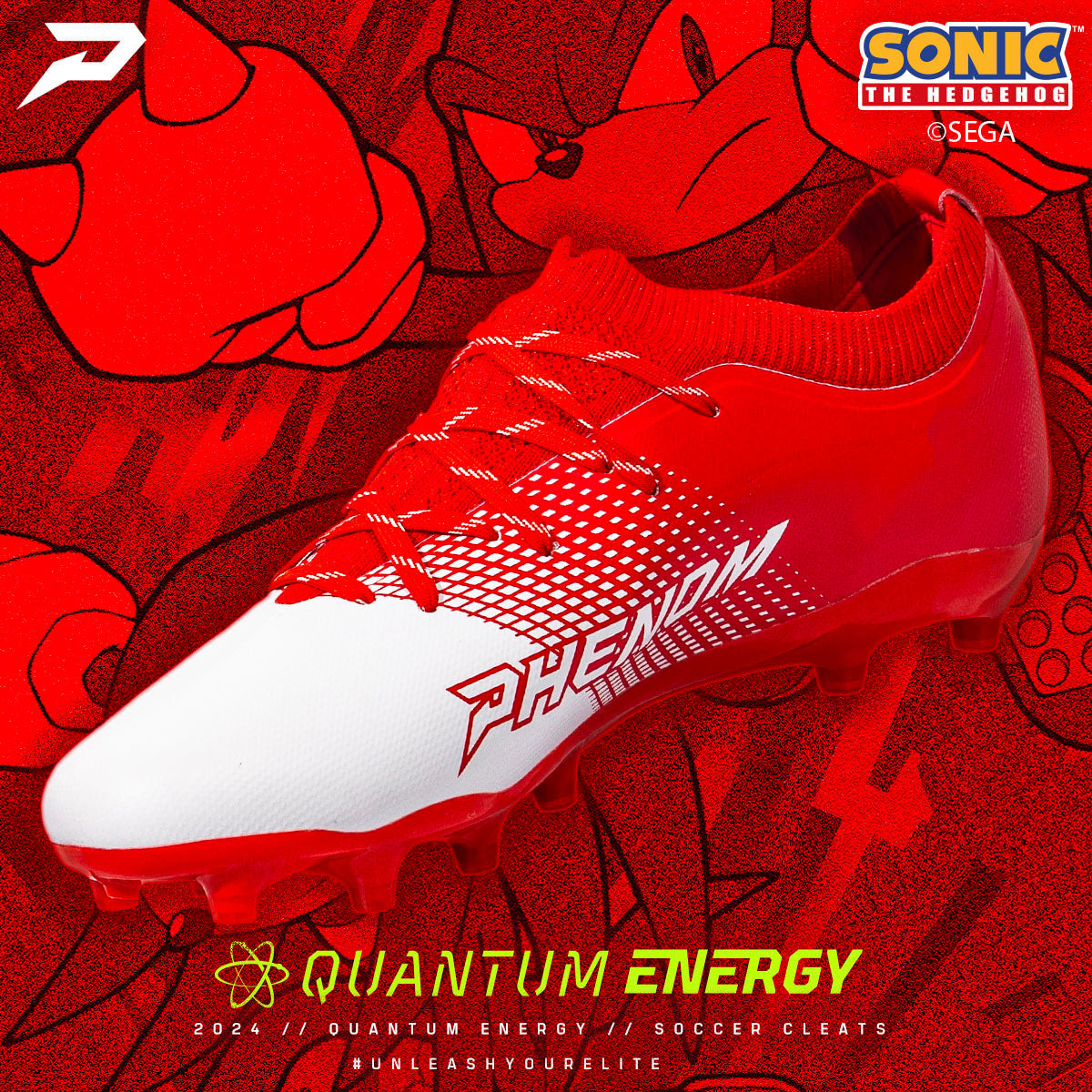Knuckles the Echidna Flag Football Cleats - Quantum Energy by Phenom Elite Phenom Elite Brand