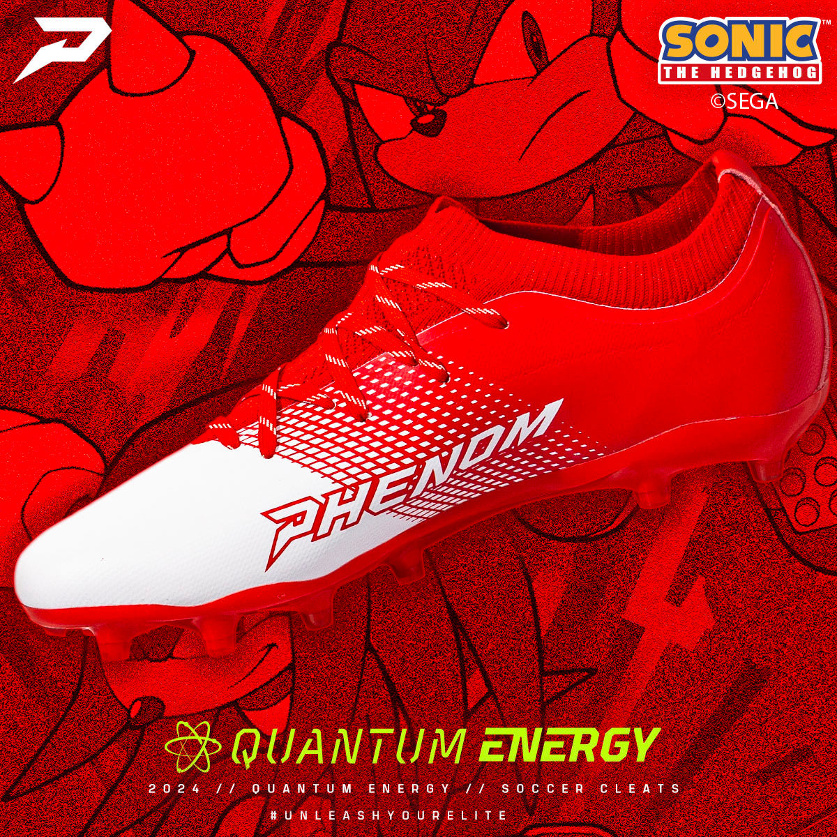 Knuckles the Echidna Flag Football Cleats - Quantum Energy by Phenom Elite Phenom Elite Brand
