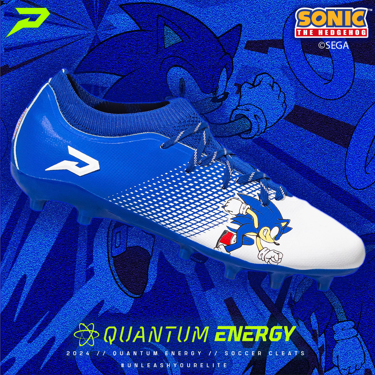 Sonic the Hedgehog Flag Football Cleats - Quantum Energy by Phenom Elite Phenom Elite Brand