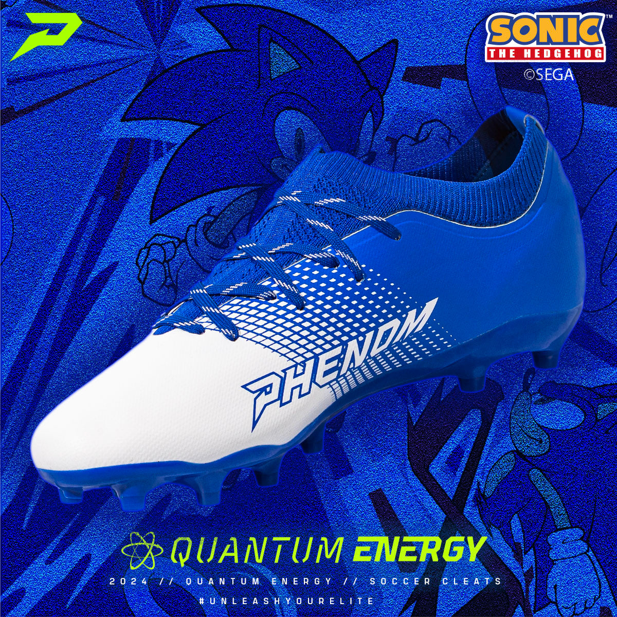 Sonic the Hedgehog Flag Football Cleats - Quantum Energy by Phenom Elite Phenom Elite Brand