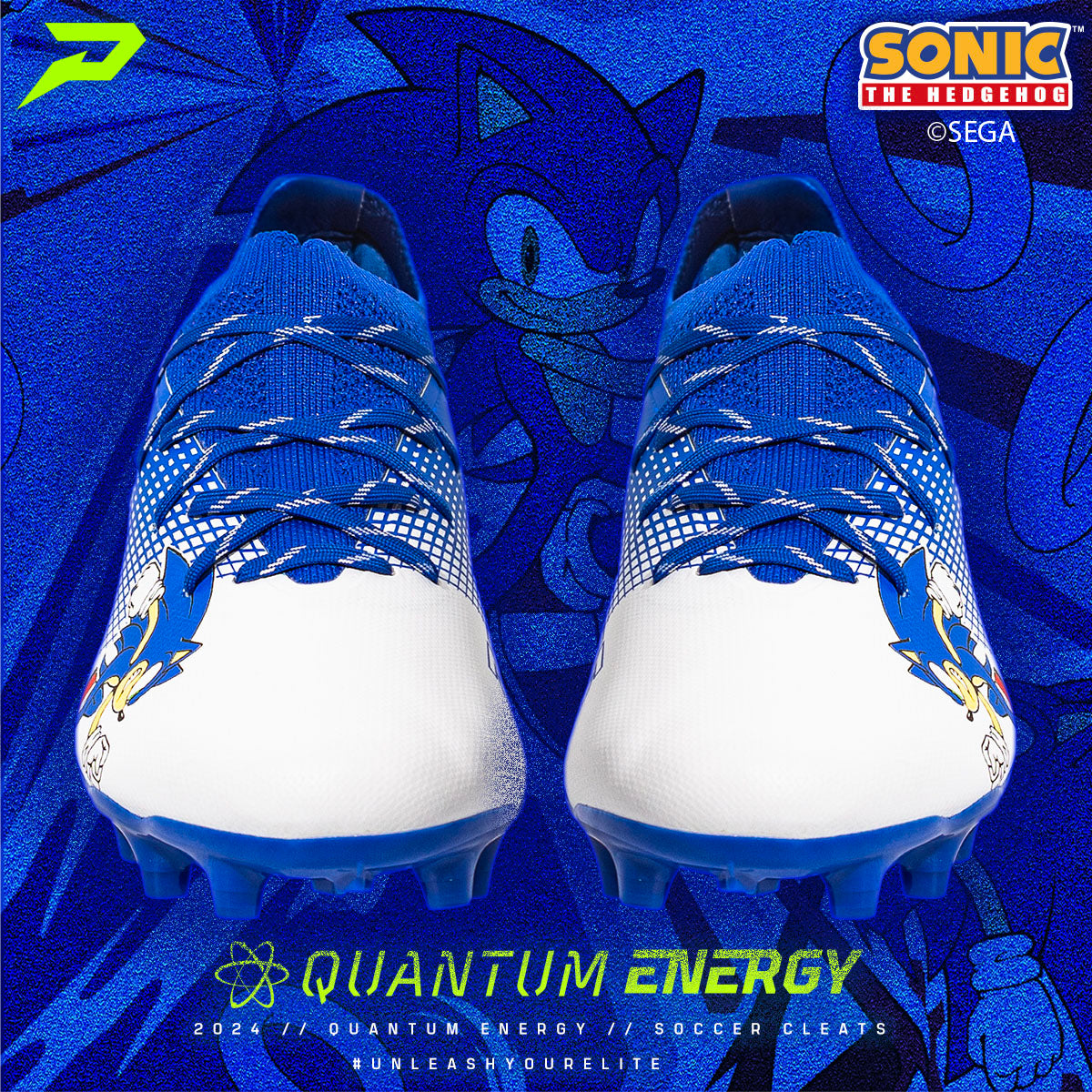 Sonic the Hedgehog Flag Football Cleats - Quantum Energy by Phenom Elite Phenom Elite Brand