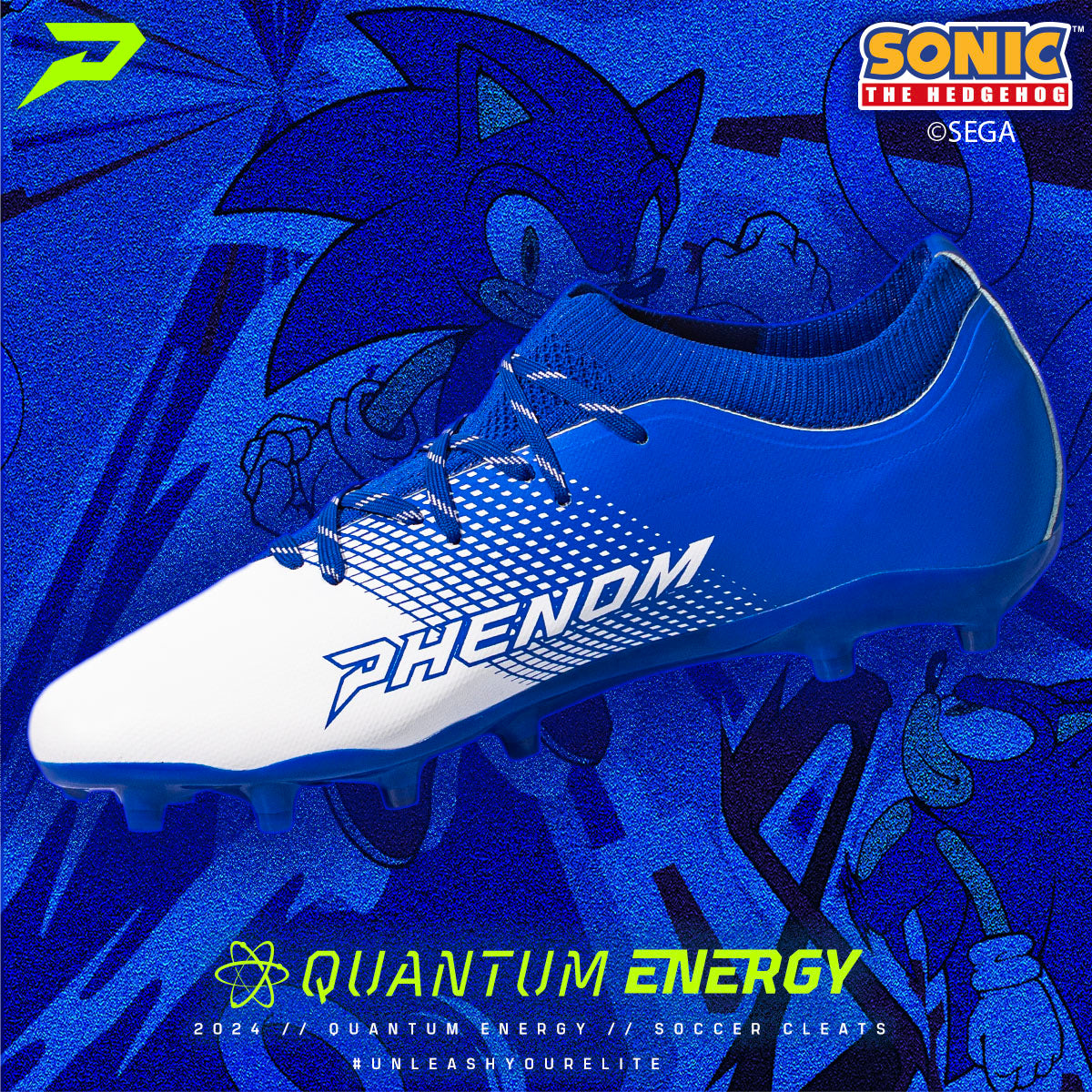 Sonic the Hedgehog Flag Football Cleats - Quantum Energy by Phenom Elite Phenom Elite Brand