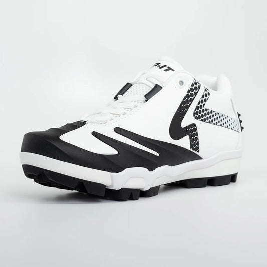 Rip-it Women's Softball Cleats TPU SwiftStep Molded White/Black - MCI SPORTS
