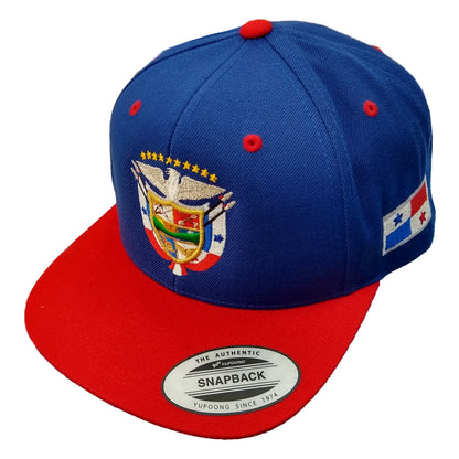 SnapBack Panama Hats with Embroidered Panama Shield and Flag Peligro Sports