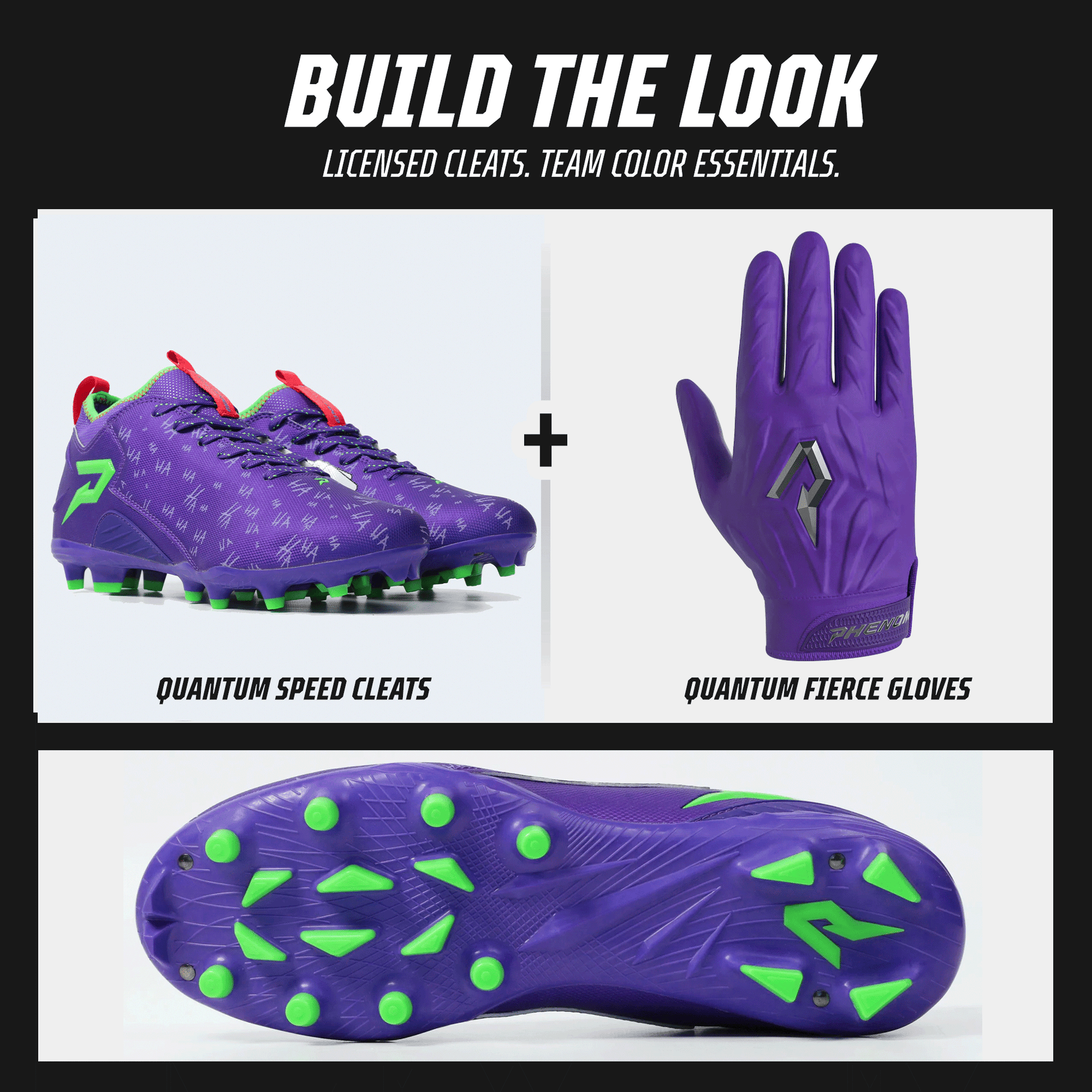 Classic 'The Joker' Football Cleats - Quantum Speed by Phenom Elite Phenom Elite Brand