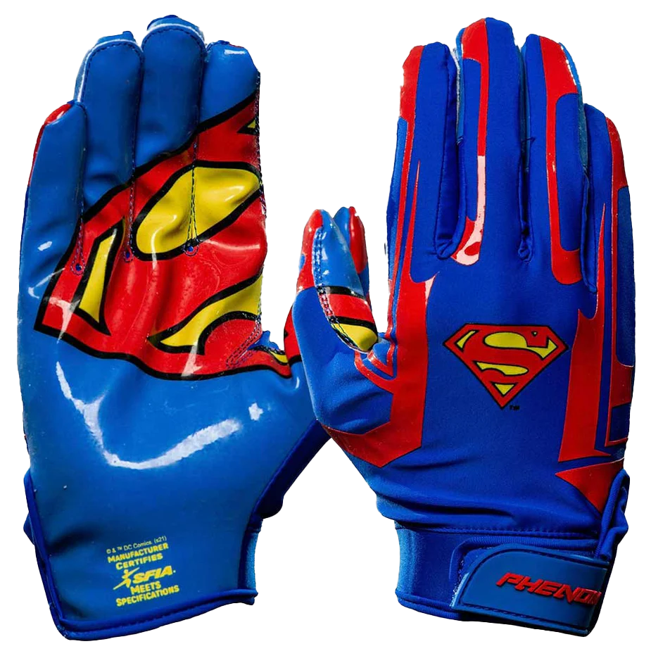 Superman Football Gloves - VPS1 by Phenom Elite Phenom Elite Brand