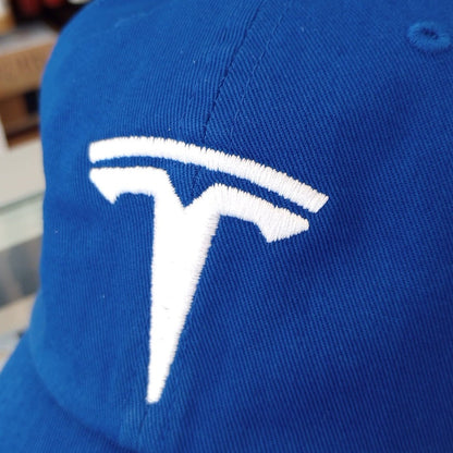 Tesla Logo Embroidered Dad Hat – Premium Cotton Adjustable Cap Peligro Sports