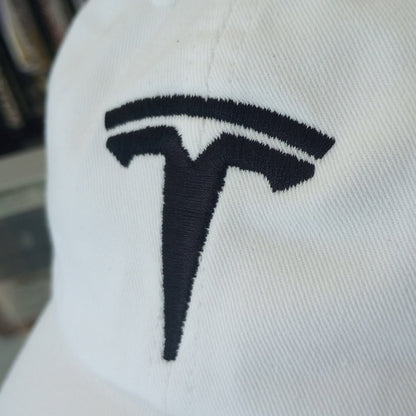 Tesla Logo Embroidered Dad Hat – Premium Cotton Adjustable Cap Peligro Sports