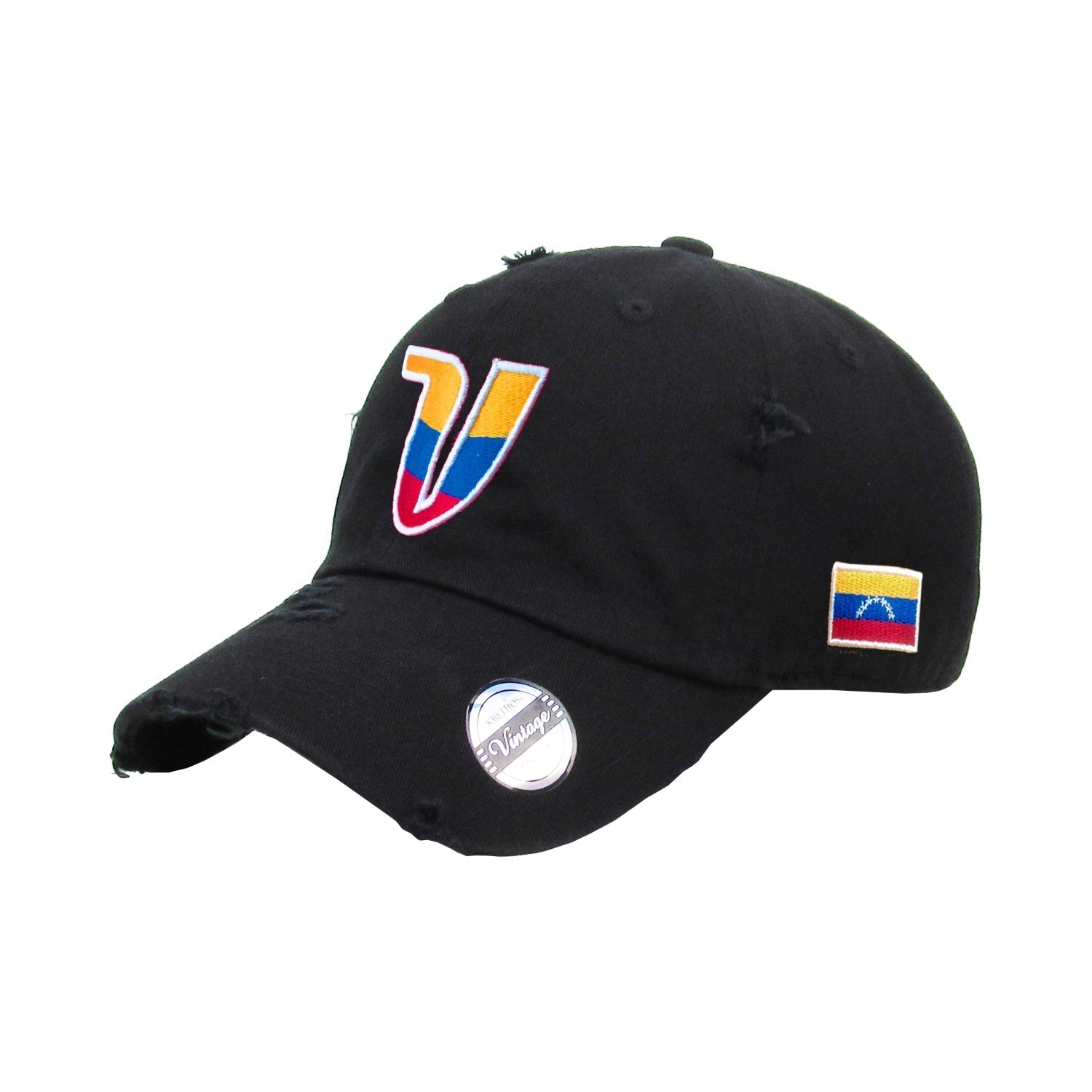 Venezuela Vintage Hats with V logo and flag Peligro Sports