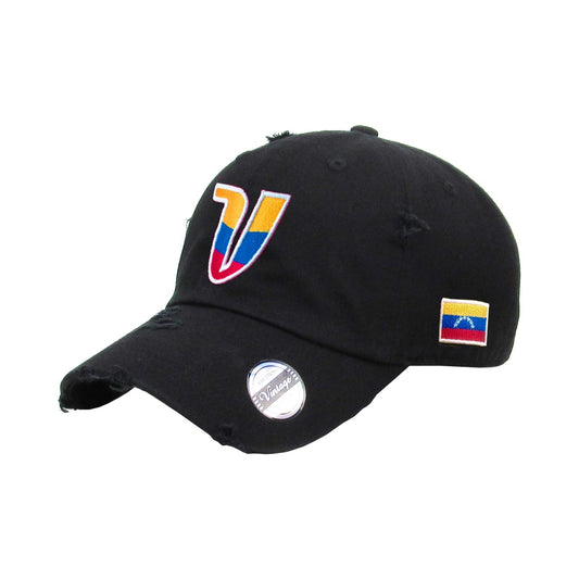 Venezuela Vintage Hats with V logo and flag Peligro Sports