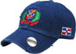Dominican Republic Embroidered Vintage Dad Hat – Distressed Adjustable Cotton Baseball Cap with Dominican Shield Flag Peligro Sports